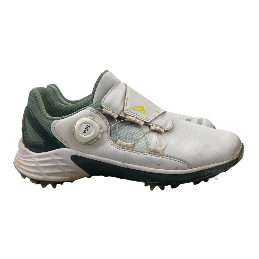 Adidas Womens 10 Golf Shoes White Hazy Green ZG21 BOA Sneakers FW5634